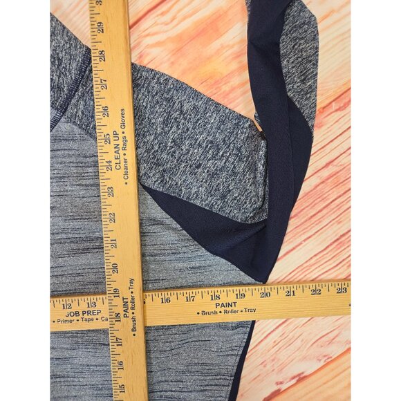 Athleta Womens Large Tall 1/4 Zip Pullover Top Navy & Gray Long Sleeve - Picture 9 of 9